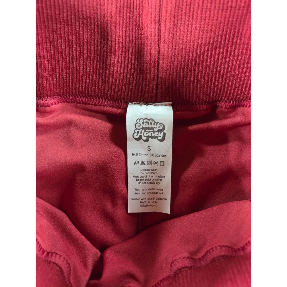 Salty Honey Womens Red Athletic Wrap Skort‎ Size Small Cotton Blend Active Skirt